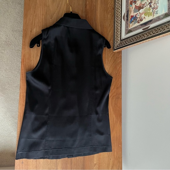 ❌SOLD❌ CHANEL Vintage 1996 CC Logo Black Silk Blouse Gold FR40 M Excellent Auth - Picture 6 of 15